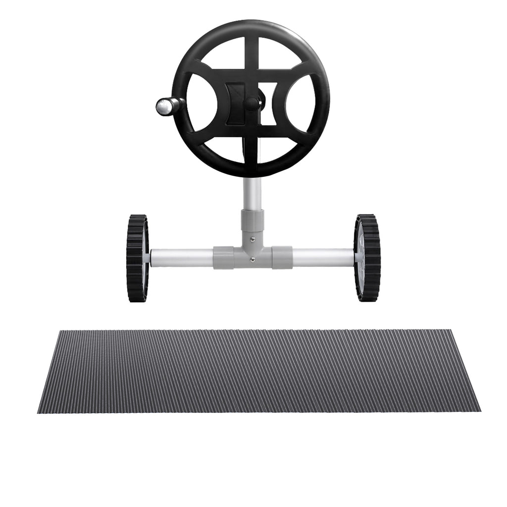 Aqua Buddy Pool Cover 600 Micron 10x4m w/ Roller 4m Swimming Pools Black Solar Blanket