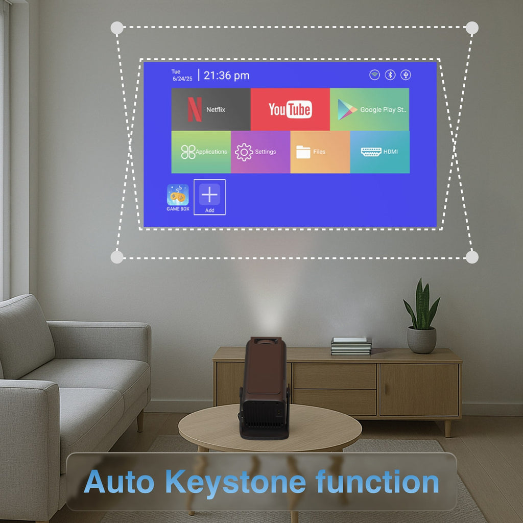 Smart Gaming Projector with 80 Games Dual Controllers