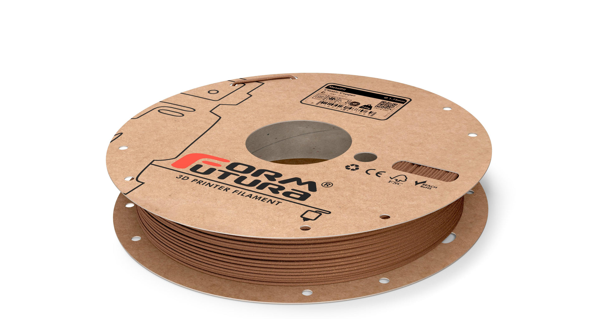 Copper-filled PLA based filament MetalFil 1.75mm Classic Copper 750 gram 3D Printer Filament
