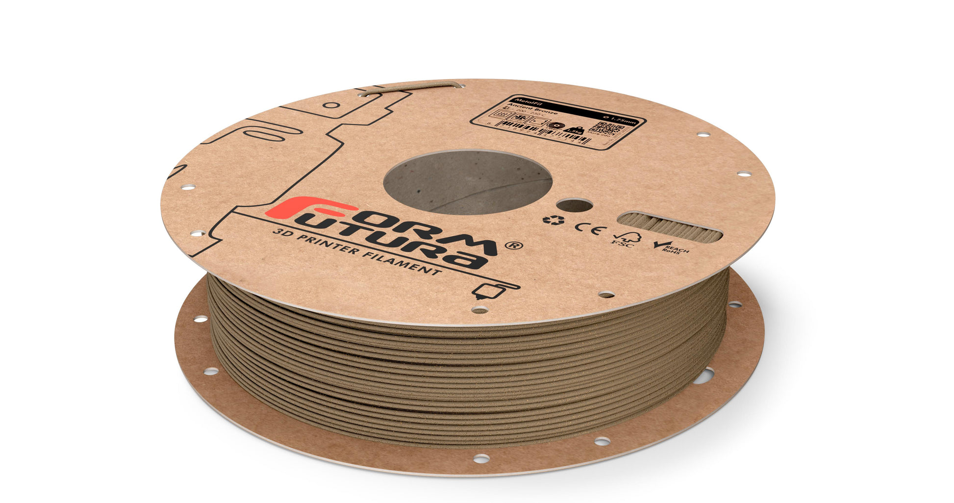 Copper feel PLA based filament MetalFil - Ancient Bronze 1.75mm 1500 gram Natural Composite 3D Printer Filament