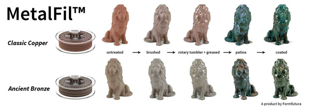 Copper feel PLA based filament MetalFil 2.85mm Ancient Bronze 750 gram 3D Printer Filament