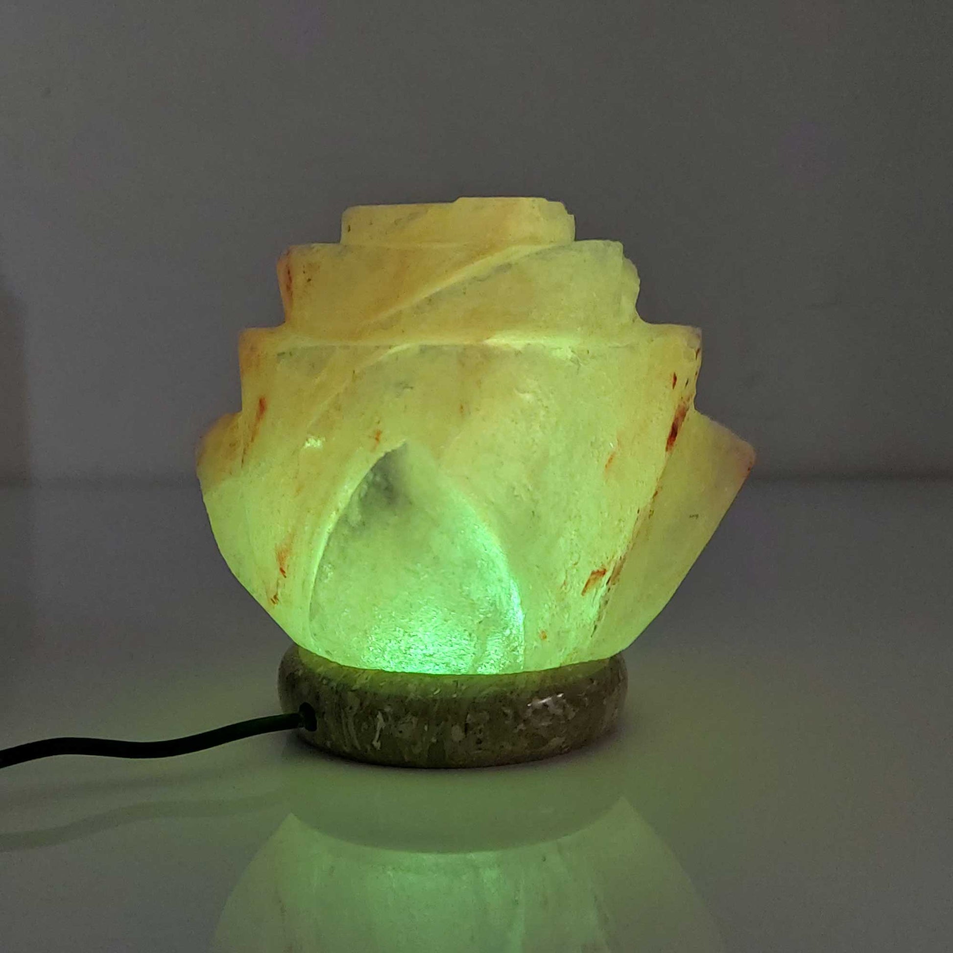 USB Colour Changing Salt Himalayan Lamp - Flower Shape Pink Rock LED Light