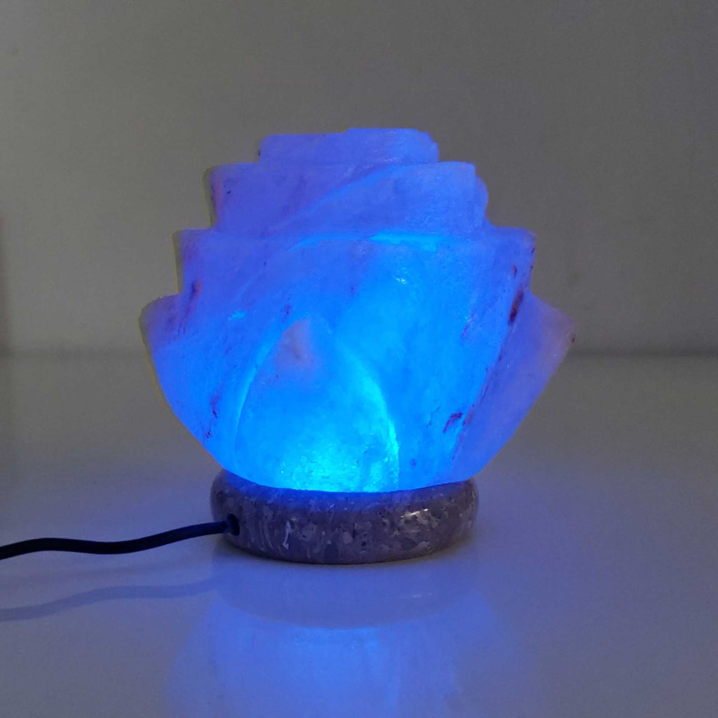 USB Colour Changing Salt Himalayan Lamp - Flower Shape Pink Rock LED Light