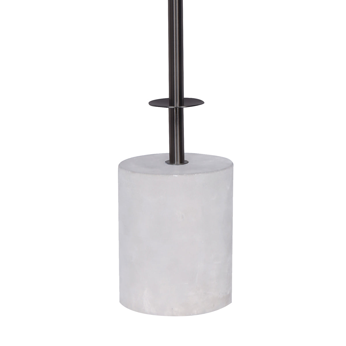 Sarantino Concrete & Metal Table Lamp with Ghost-White Linen Drum Shade