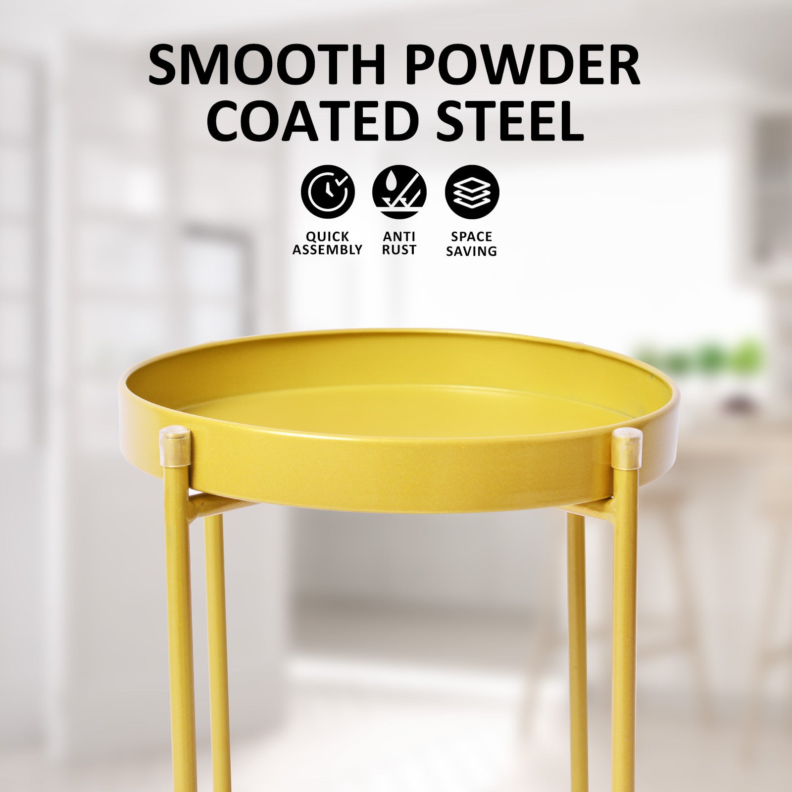 2X Plant Stand 50cm Planter Shelf Rack Display Steel 2 Tier GOLD