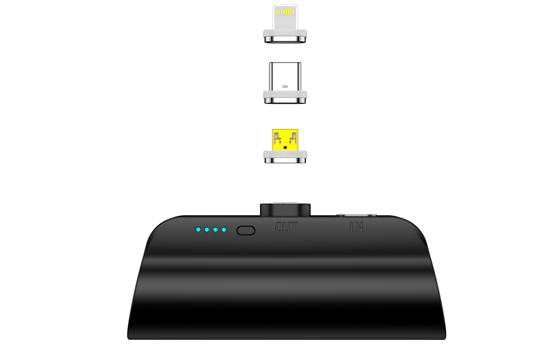 CHOETECH B660-BK 3000mAh Mini Power Bank with 3 Magnetic Connectors (Black)