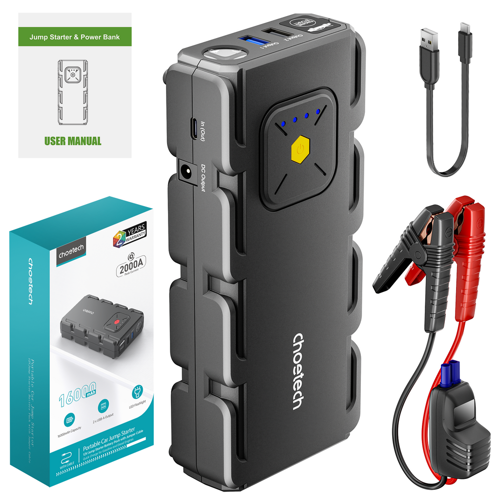 CHOETECH TC0009 16000mAh Portable Car Jump Starter with Emergency Light