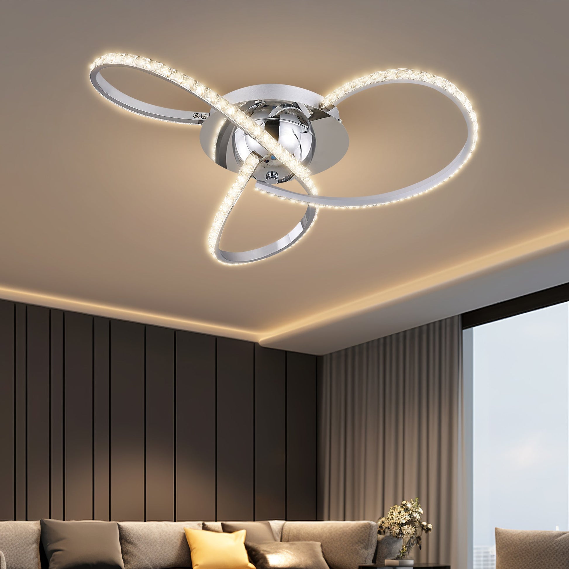 Irie Dimmable 3 Lights LED Ceiling Light - Chrome