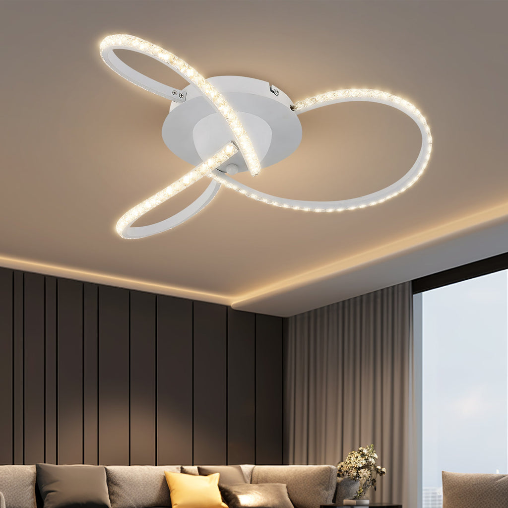 Irie Dimmable 3 Lights LED Ceiling Light - White