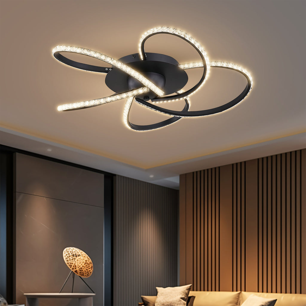 Irie Dimmable 5 Lights LED Ceiling Light - Black