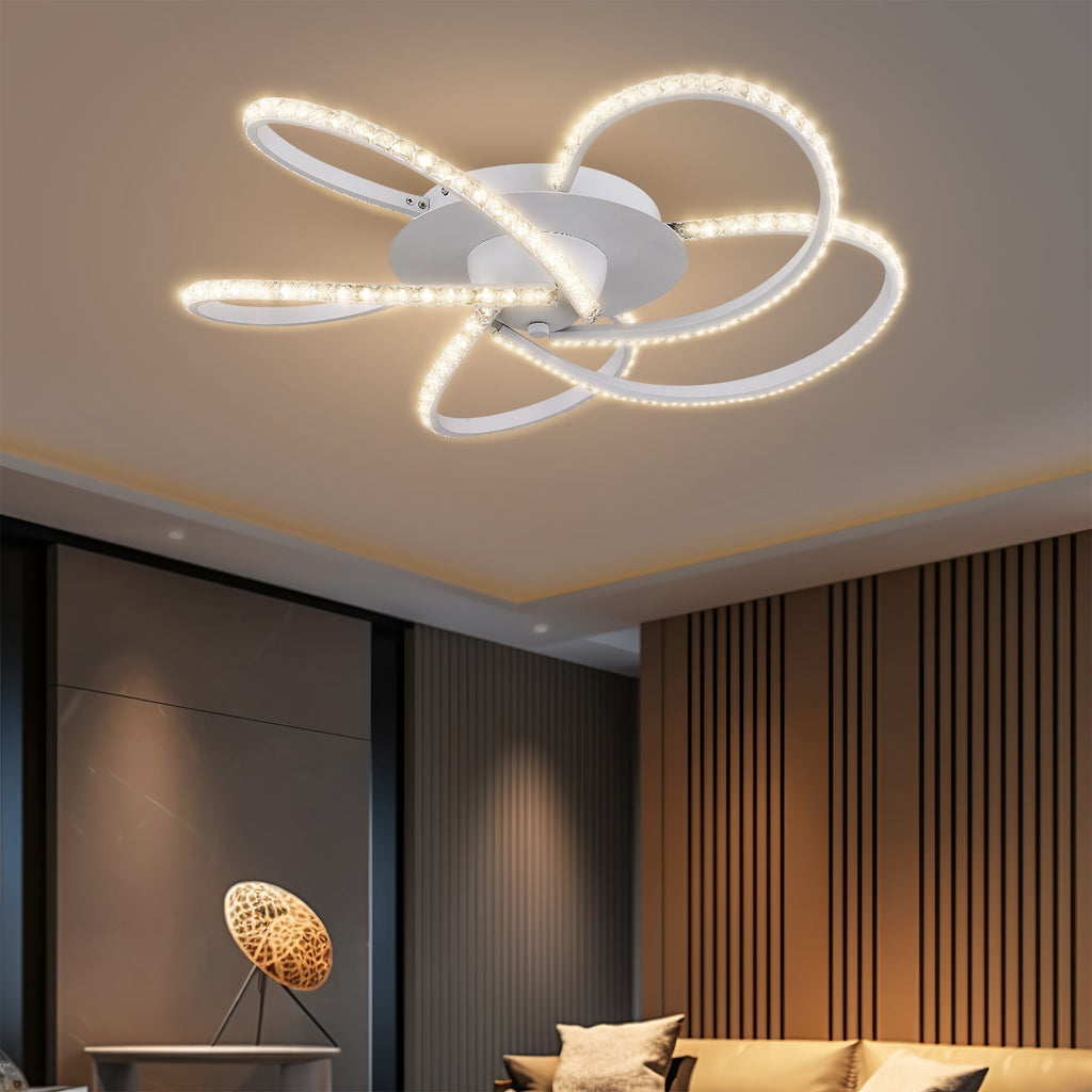 Irie Dimmable 5 Lights LED Ceiling Light - White