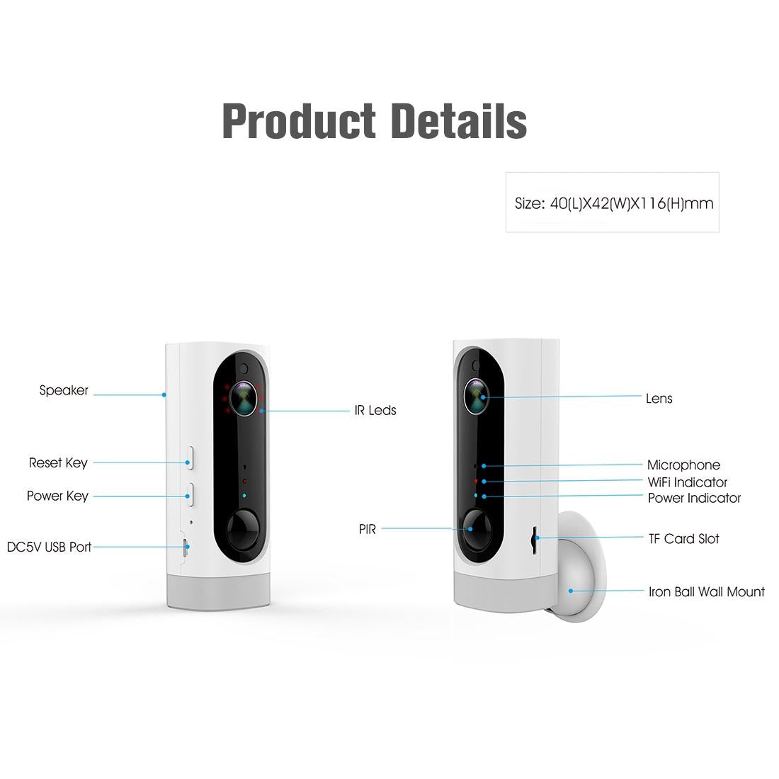 720P Wifi Camera With Night Vision Motion Detection Two-Way Audio And Rechargeable Battery