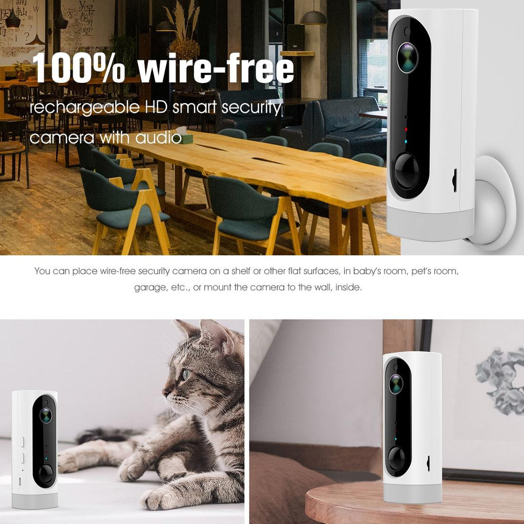 720P Wifi Camera With Night Vision Motion Detection Two-Way Audio And Rechargeable Battery