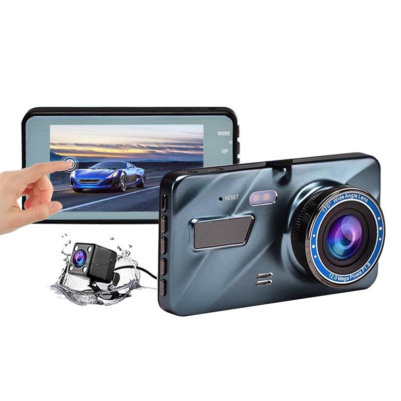 1080p Dual Recording Car Dvr with 4 Touch Screen Parking Monitoring & Loop Recording