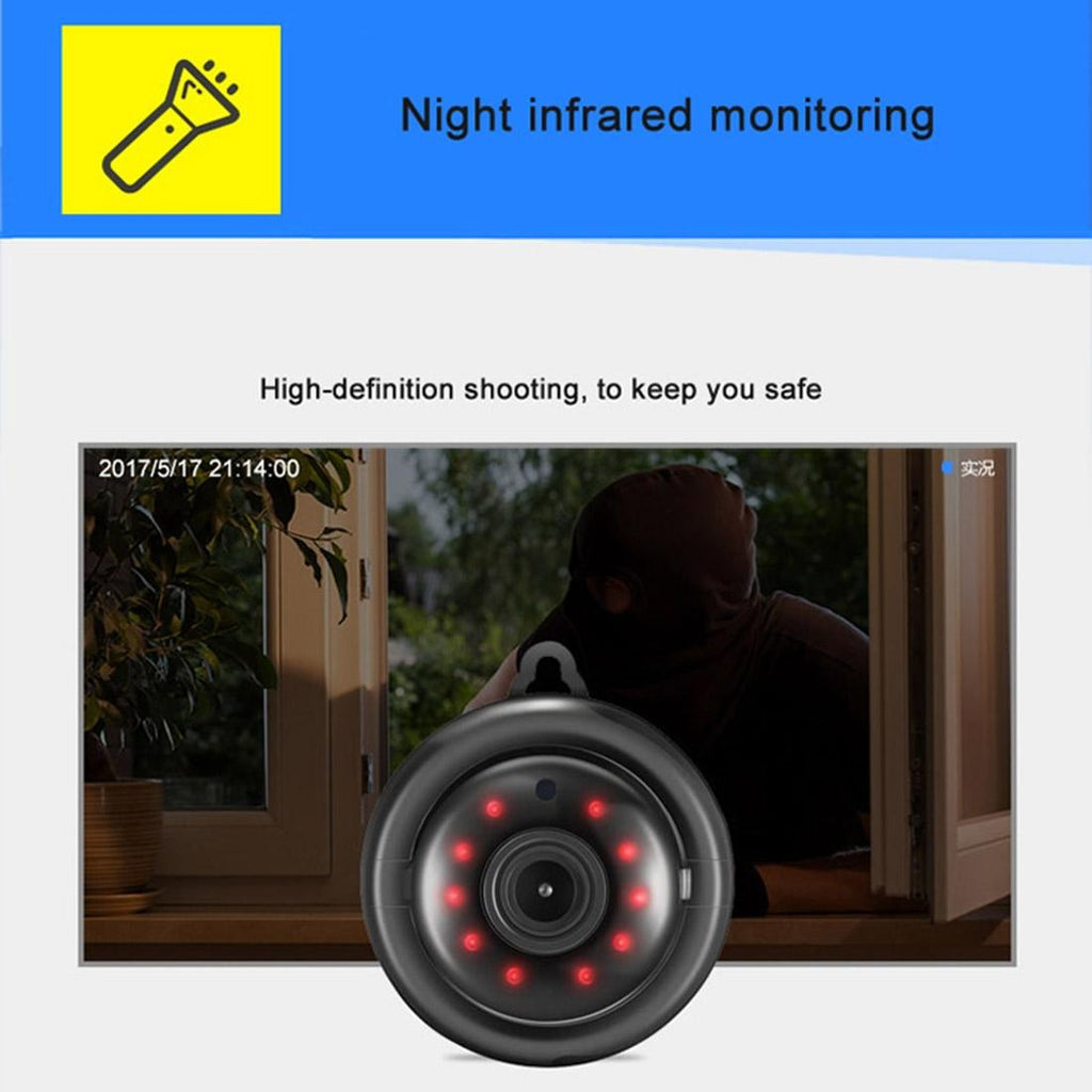 Mini Hd Wifi Ip Camera With Infrared Leds - Motion Detection Night Vision Tf Card - 64Gb Max