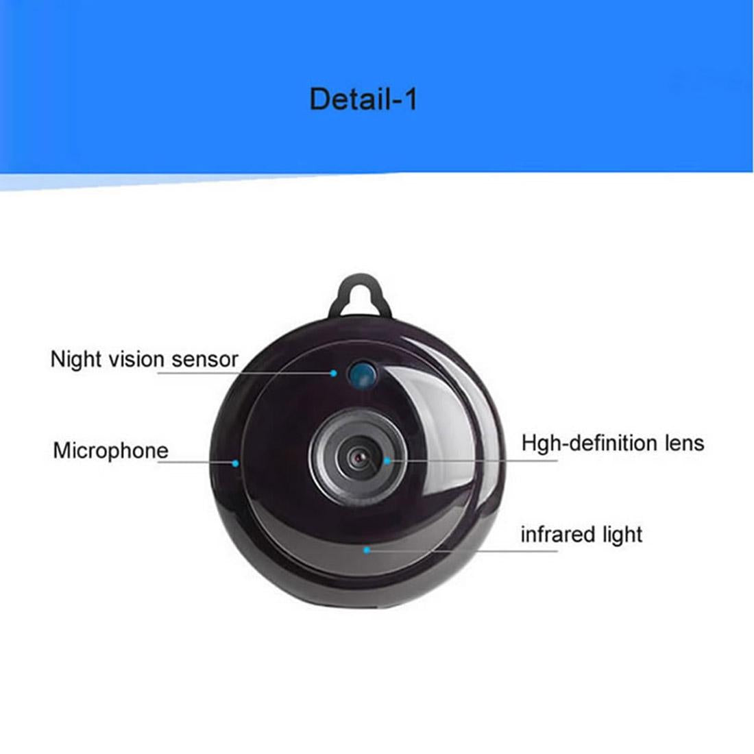 Mini Hd Wifi Ip Camera With Infrared Leds - Motion Detection Night Vision Tf Card - 64Gb Max