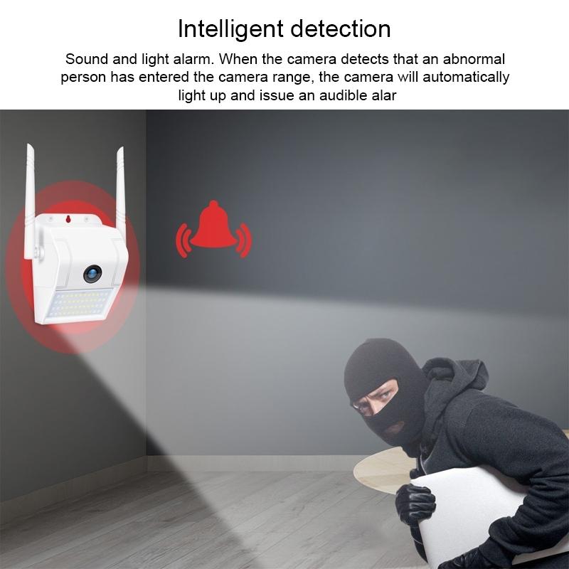 Wireless Wall Light Camera 2Mp Ip66 Waterproof Night Vision Remote Monitoring Voice Intercom Motion Detection 128Gb Memory Card