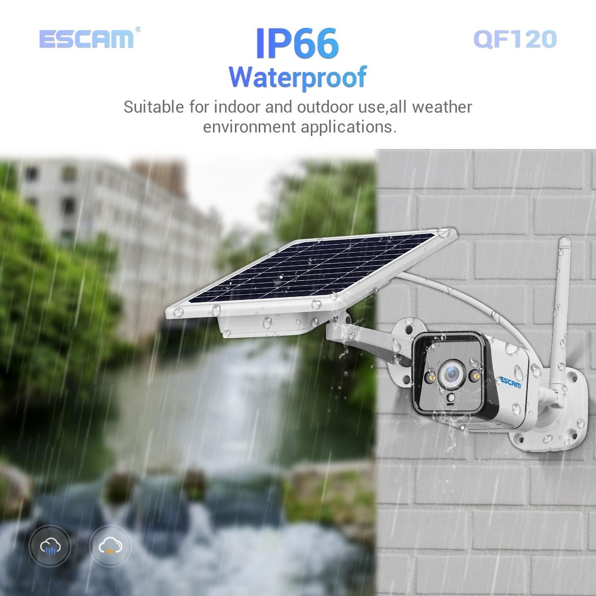 Waterproof Wifi Solar Camera With Night Vision & Motion Detection & Two Way Audio & Tf Card - 1080P