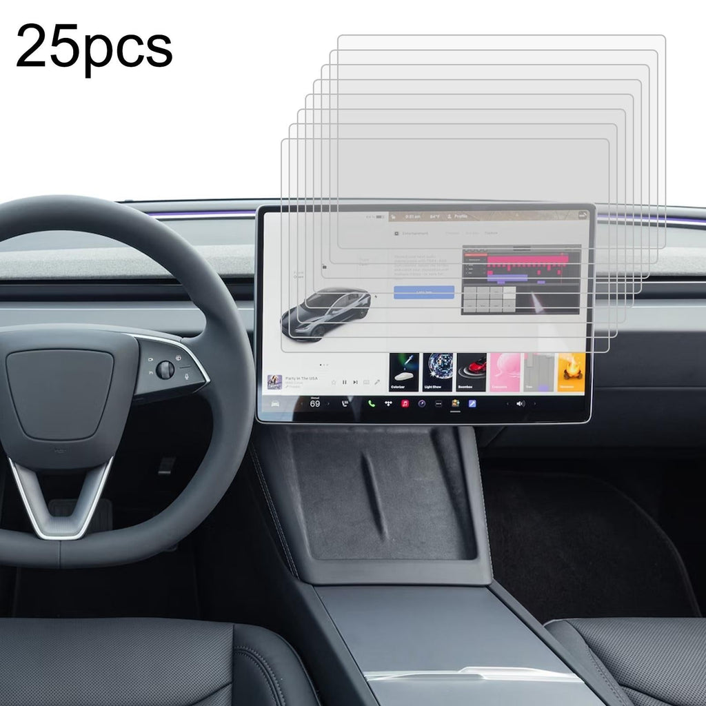 25-pack Tempered Glass Film for Car Navigator Protection - For Tesla Model 3 2024