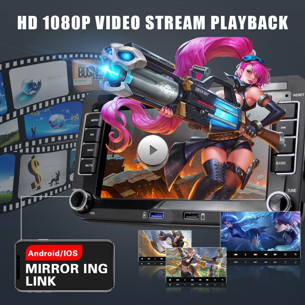 7 Inch Android Car Multimedia Player With Navigation Bluetooth Reversing Camera - Fits Volkswagen - Android 10.0 - 1 + 16G - Standard + 4Lights