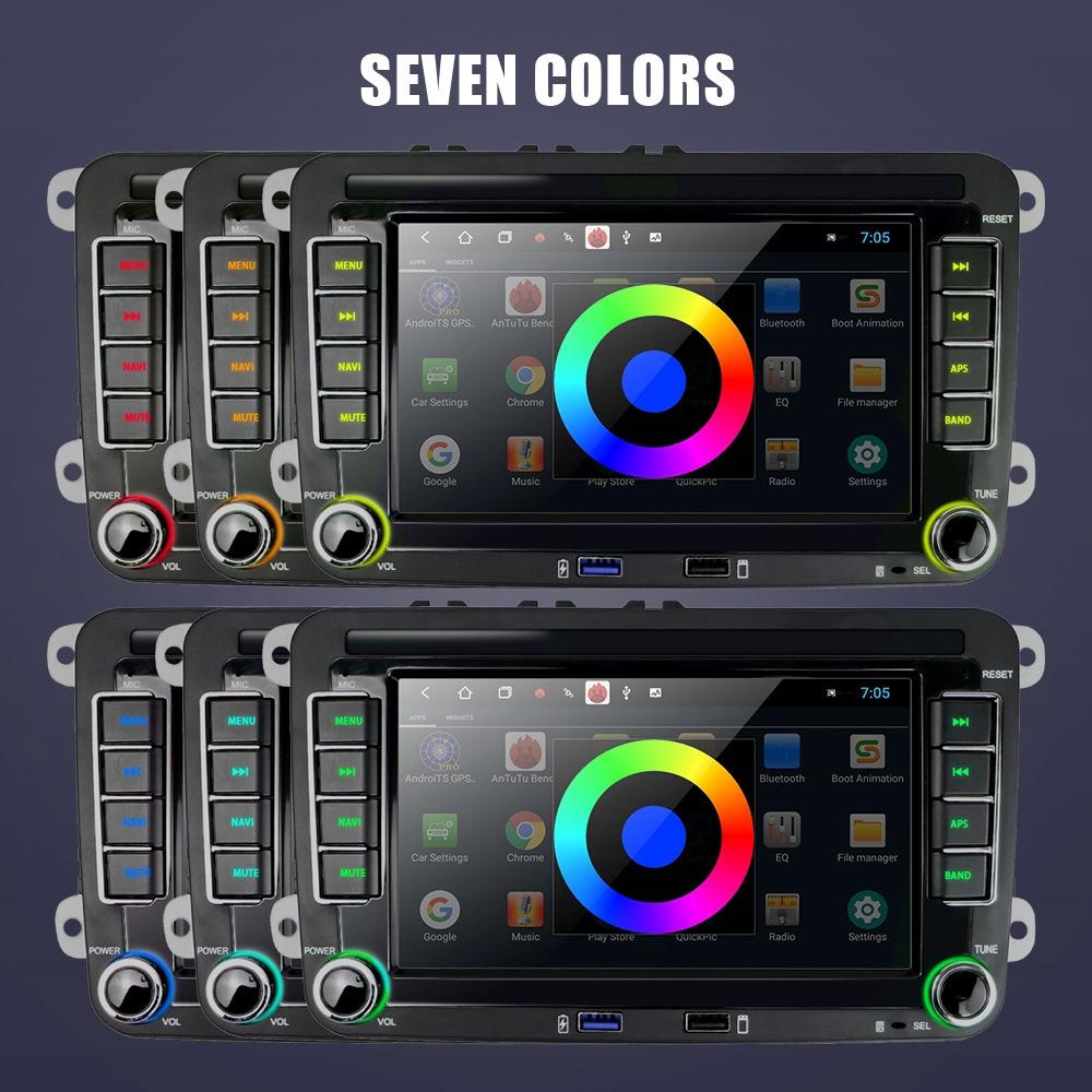 7 Inch Android Car Multimedia Player With Navigation Bluetooth Reversing Camera - Fits Volkswagen - Android 10.0 - 1 + 16G - Standard + 4Lights