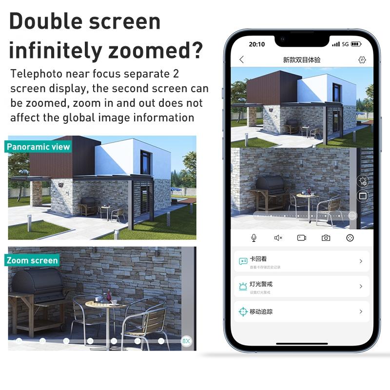 400W Dual Screen Dual Channel Ip Camera With Synchronous Monitoring