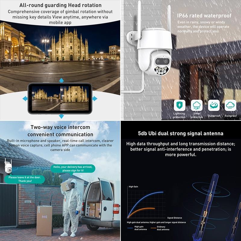 400W Dual Screen Dual Channel Ip Camera With Synchronous Monitoring