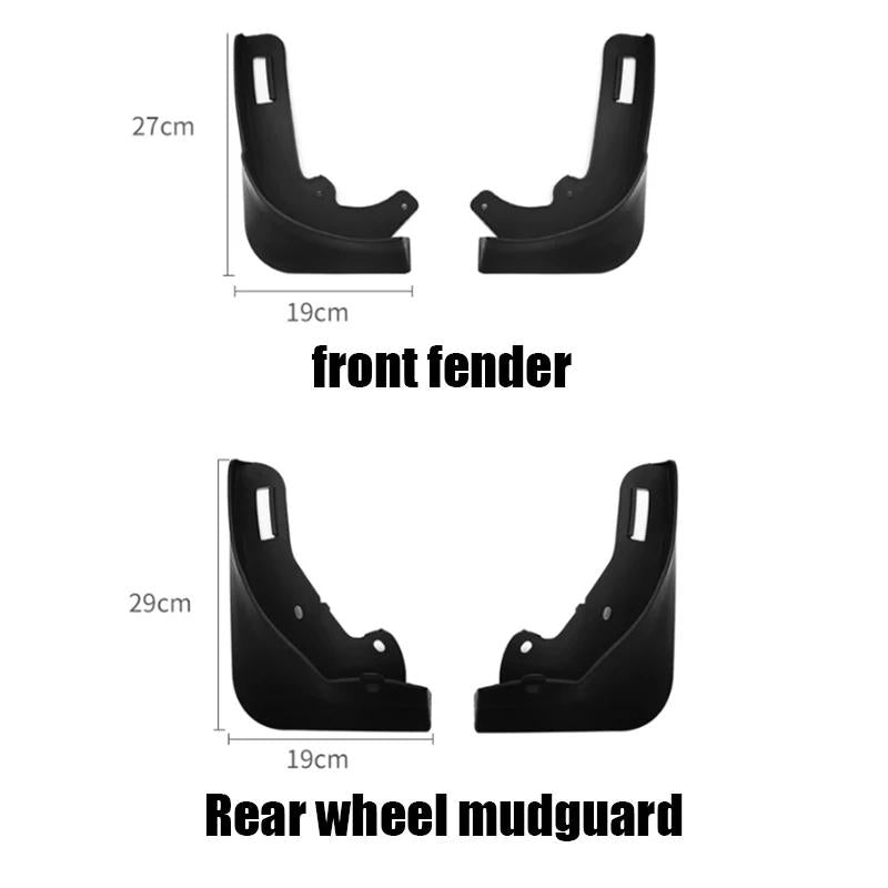 For Tesla Model Y Car Punch-Free Front And Rear Wheel Soft Rubber Fender Guard - Carbon Fiber - Matte Black