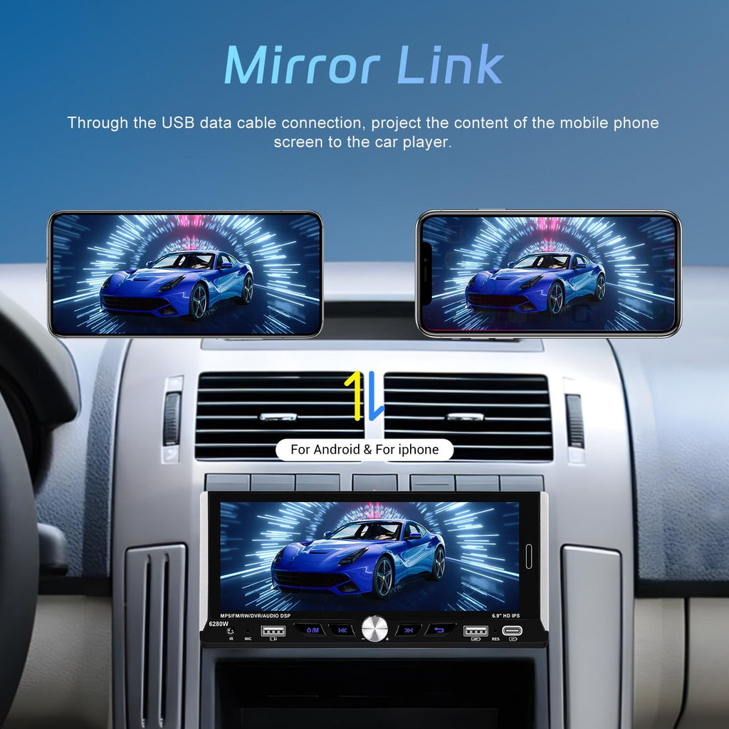 6.9 Inch Car Mp5 Player With Carplay Function & Backup Camera - Standard