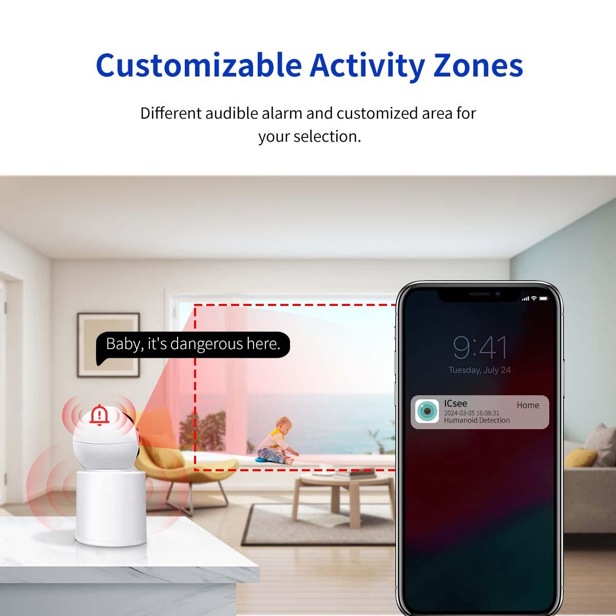 Smart Wifi Camera With Humanoid Detection And Audible Alarm