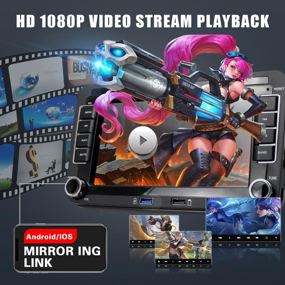 7 Inch Android Car Multimedia Player With Navigation & Bluetooth 2 + 32G - Standard + 4Lights Camera - Fits Volkswagen