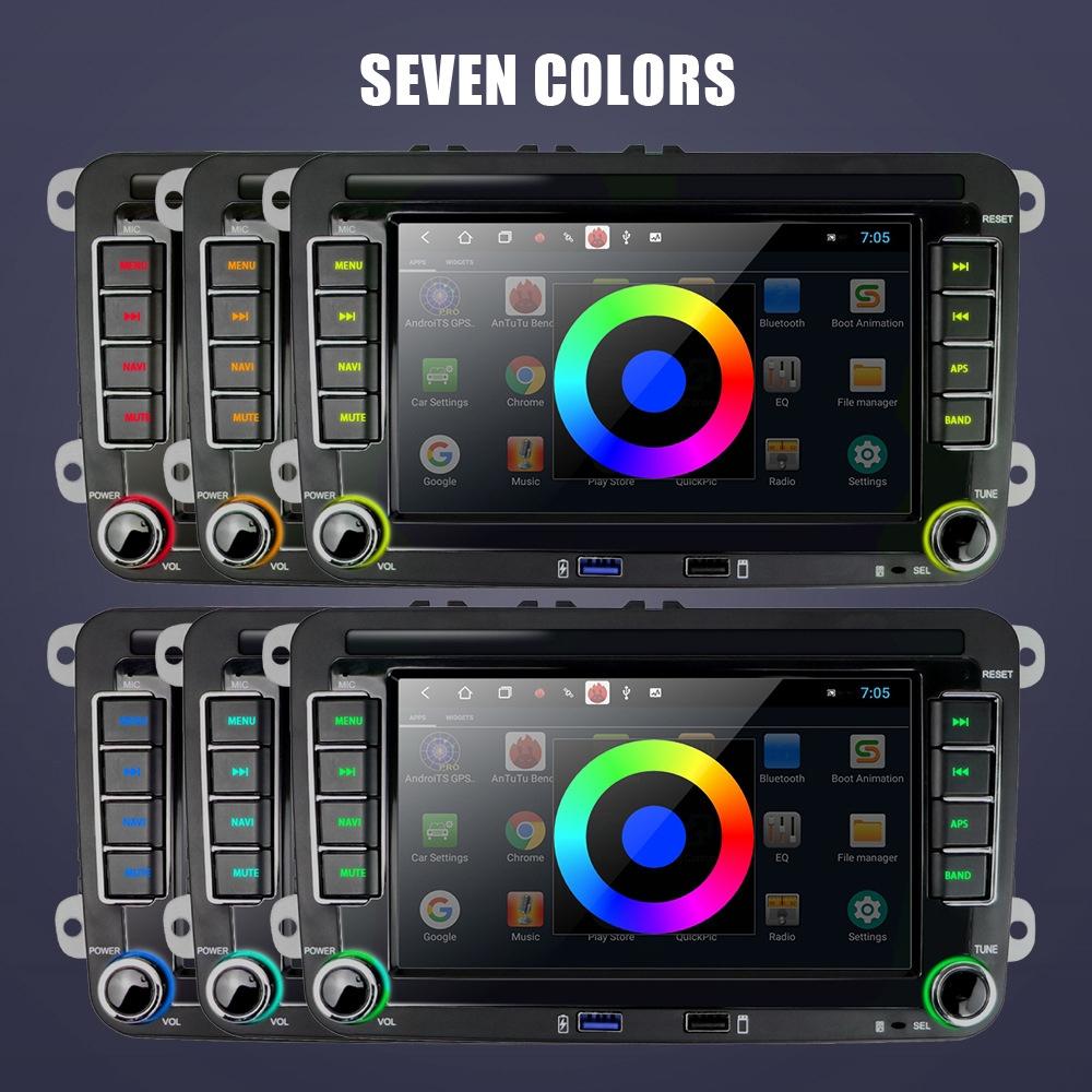 7 Inch Android Car Multimedia Player With Navigation & Bluetooth 2 + 32G - Standard + 4Lights Camera - Fits Volkswagen