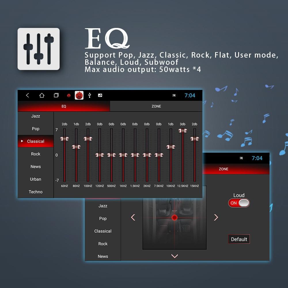 7 Inch Android Car Multimedia Player With Navigation & Bluetooth 2 + 32G - Standard + 4Lights Camera - Fits Volkswagen