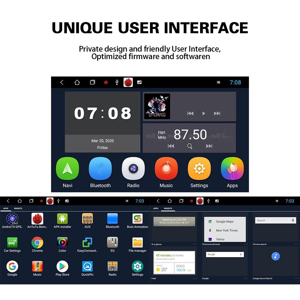 7 Inch Android Car Multimedia Player With Navigation & Bluetooth 2 + 32G - Standard + 4Lights Camera - Fits Volkswagen