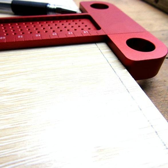 Marking Ruler for Woodworking T-shaped Holes