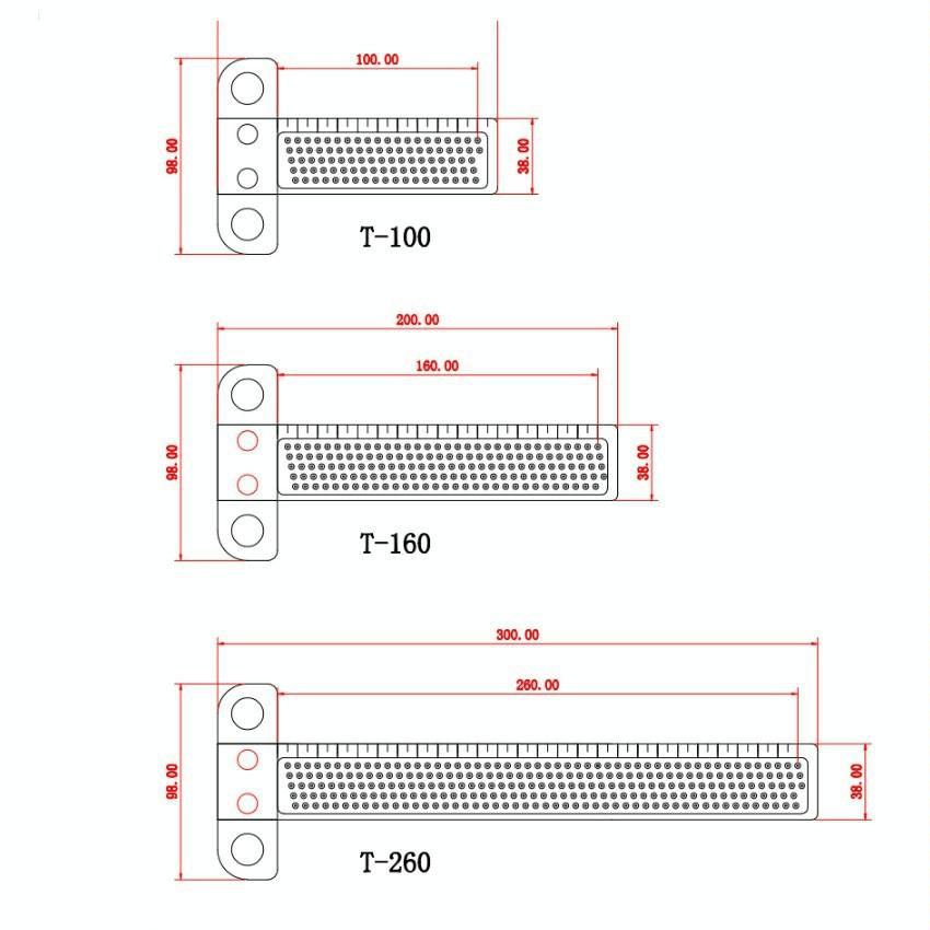 Marking Ruler for Woodworking T-shaped Holes
