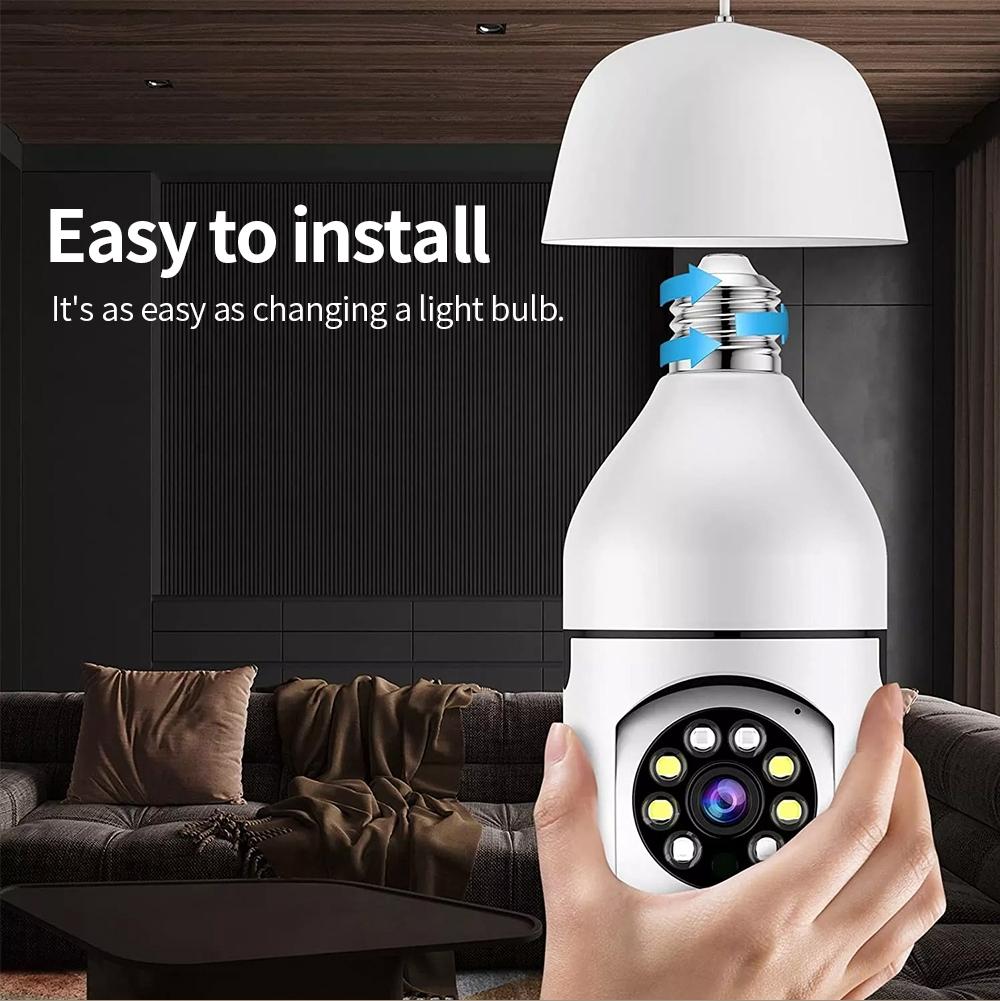 Smart Wifi Light Bulb Camera With Hd 2Mp Resolution Motion Detection Two-Way Audio Night Vision And 16G Tf Card