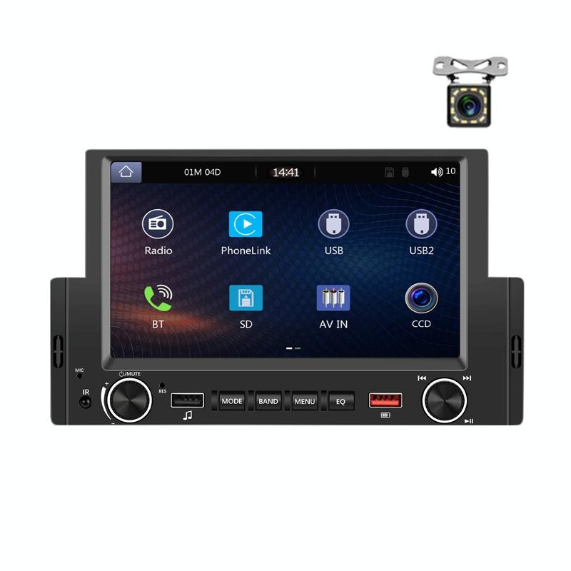 6.2 Inch Single Butt Carplay Car Monitor - Universal Wired Mp5 Player - Standard + 4 Light Camera
