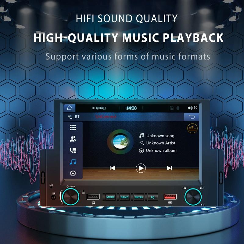 6.2 Inch Single Butt Carplay Car Monitor - Universal Wired Mp5 Player - Standard + 4 Light Camera