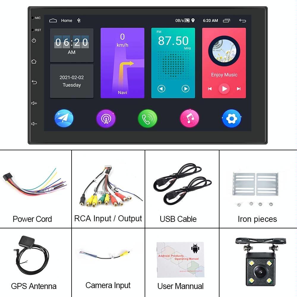 7 Inch Android Wifi Car Navigation Reversing Video Player - 2 + 32G Standard + 4Lights Camera