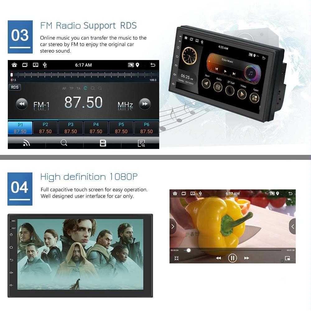 7 Inch Android Wifi Car Navigation Reversing Video Player - 2 + 32G Standard + 4Lights Camera