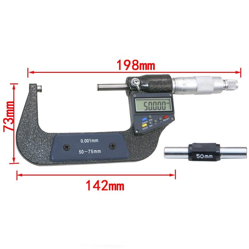 Digital Micrometer - 0.001mm Resolution 50-75mm Range