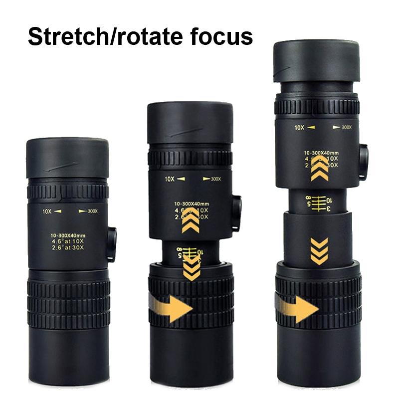 High Definition Monocular Telescope With Photo Holder & Tripod - 10-300X40