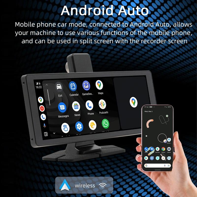 Portable Car Bluetooth Dvr Monitor - Supports Carplay / Android Auto - Display + Camera