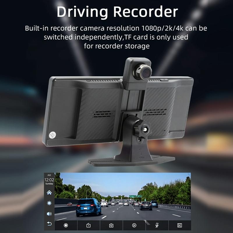 Portable Car Bluetooth Dvr Monitor - Supports Carplay / Android Auto - Display + Camera