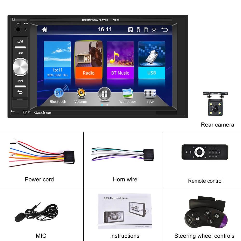 6.2 Inch Dual Spindle Hd Car Mp5 Player With Carplay - Standard + 4 Camera