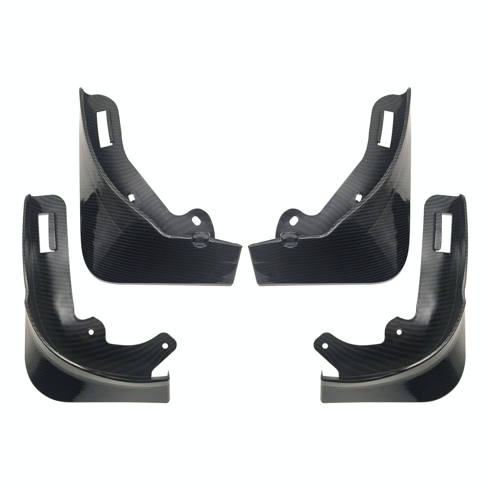 For Tesla Model Y Car Punch-Free Front And Rear Wheel Soft Rubber Fender Guard - Carbon Fiber - Carbon Fiber