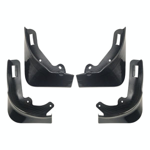 For Tesla Model Y Car Punch-Free Front And Rear Wheel Soft Rubber Fender Guard - Carbon Fiber - Carbon Fiber