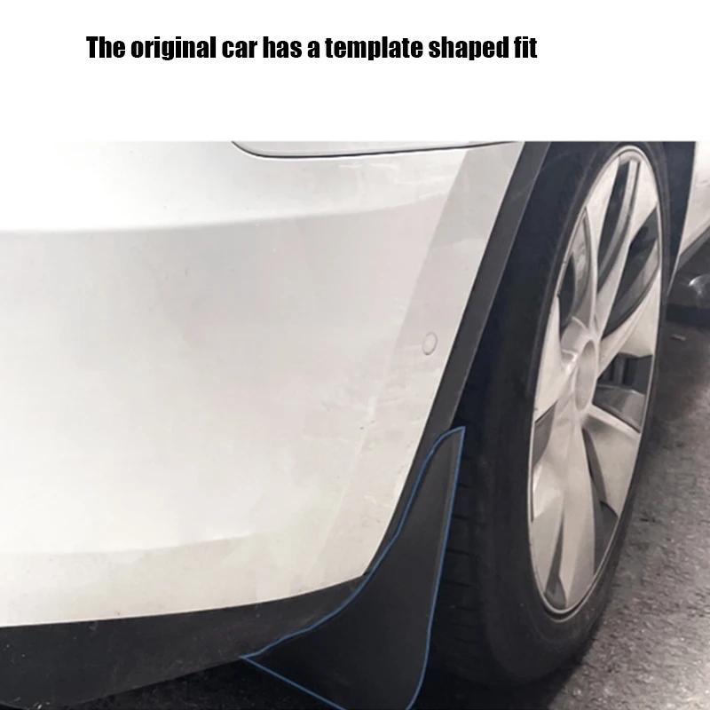 For Tesla Model Y Car Punch-Free Front And Rear Wheel Soft Rubber Fender Guard - Carbon Fiber - Carbon Fiber