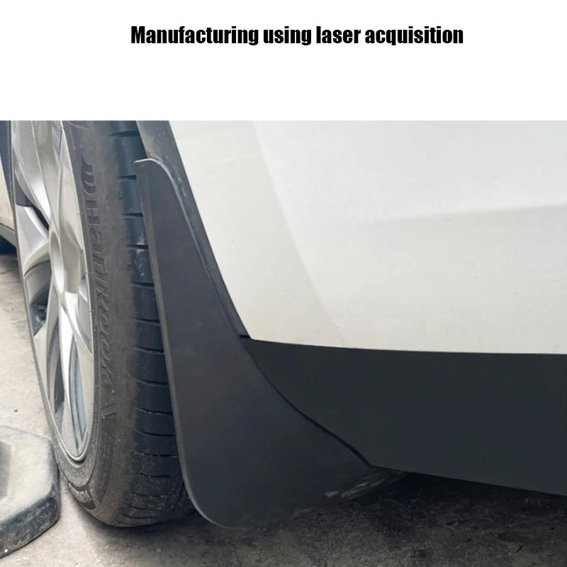 For Tesla Model Y Car Punch-Free Front And Rear Wheel Soft Rubber Fender Guard - Carbon Fiber - Carbon Fiber